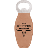 Light Brown Leatherette Magnetic Bottle Opener