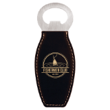 Black/Gold Leatherette Magnetic Bottle Opener