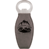 Gray Leatherette Magnetic Bottle Opener