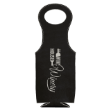 Black/Silver Leatherette Wine Bag