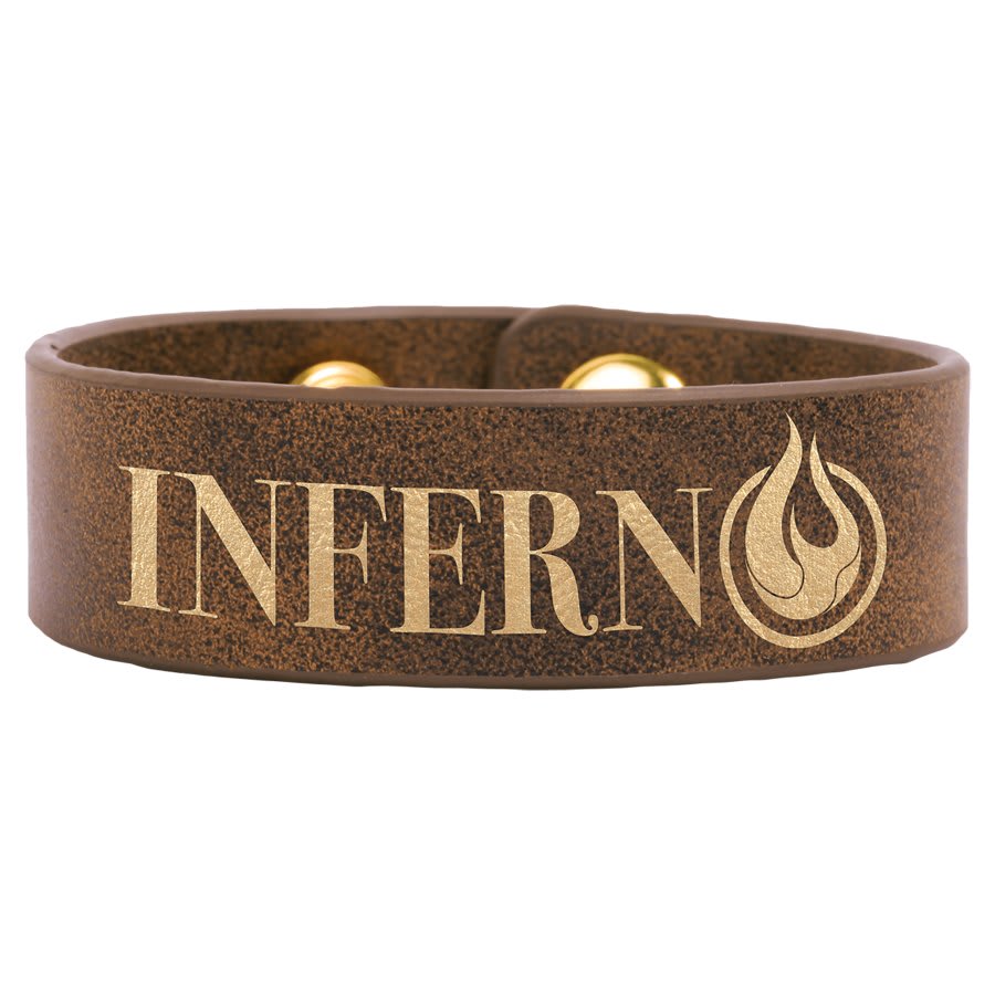 8 1/2" x 3/4" Rustic/Gold Laserable Leatherette Youth Cuff Bracelet