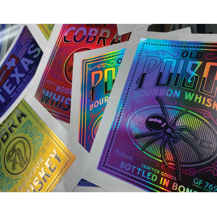 General Formulations 60" x 150' Rainbow Holographic 6 mil Vinyl