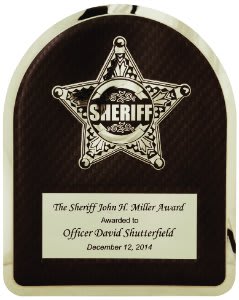 10 1/2" x 13" Sheriff Hero Plaque with Chrome Star
