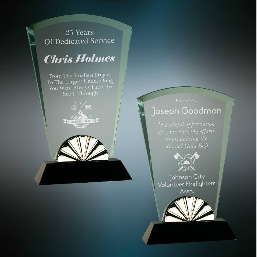 Fan Horizon Glass with Black Base Sample Set