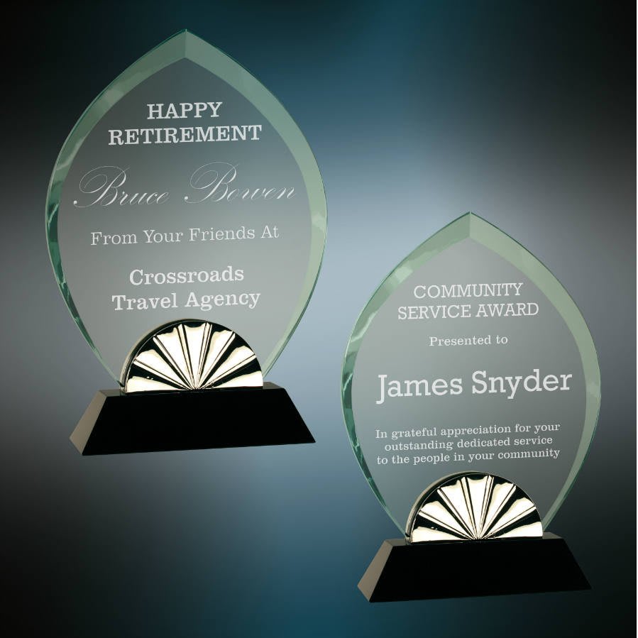 Oval Horizon Glass with Black Base Sample Set