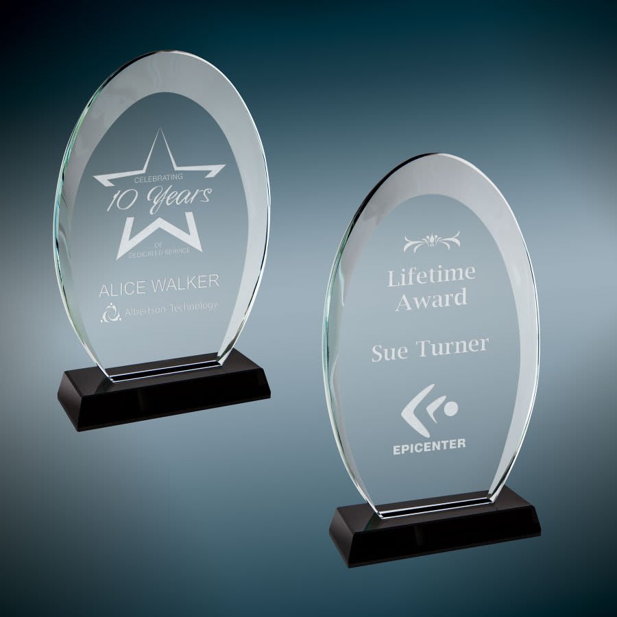 Oval Halo Glass with Black Base Sample Set