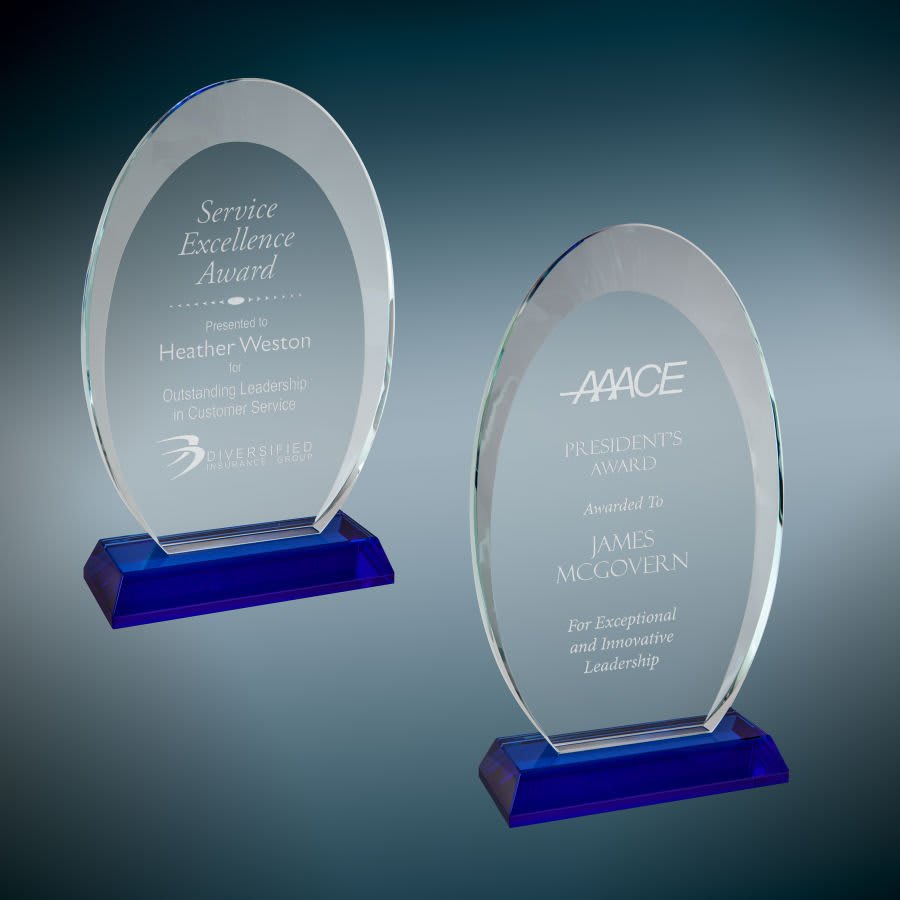 Oval Halo Glass with Blue Base Sample Set