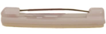 1 1/2" White Square Plastic Bar Pin with Adhesive