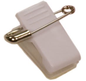 White Self-Adhesive Bulldog Clip with Pin