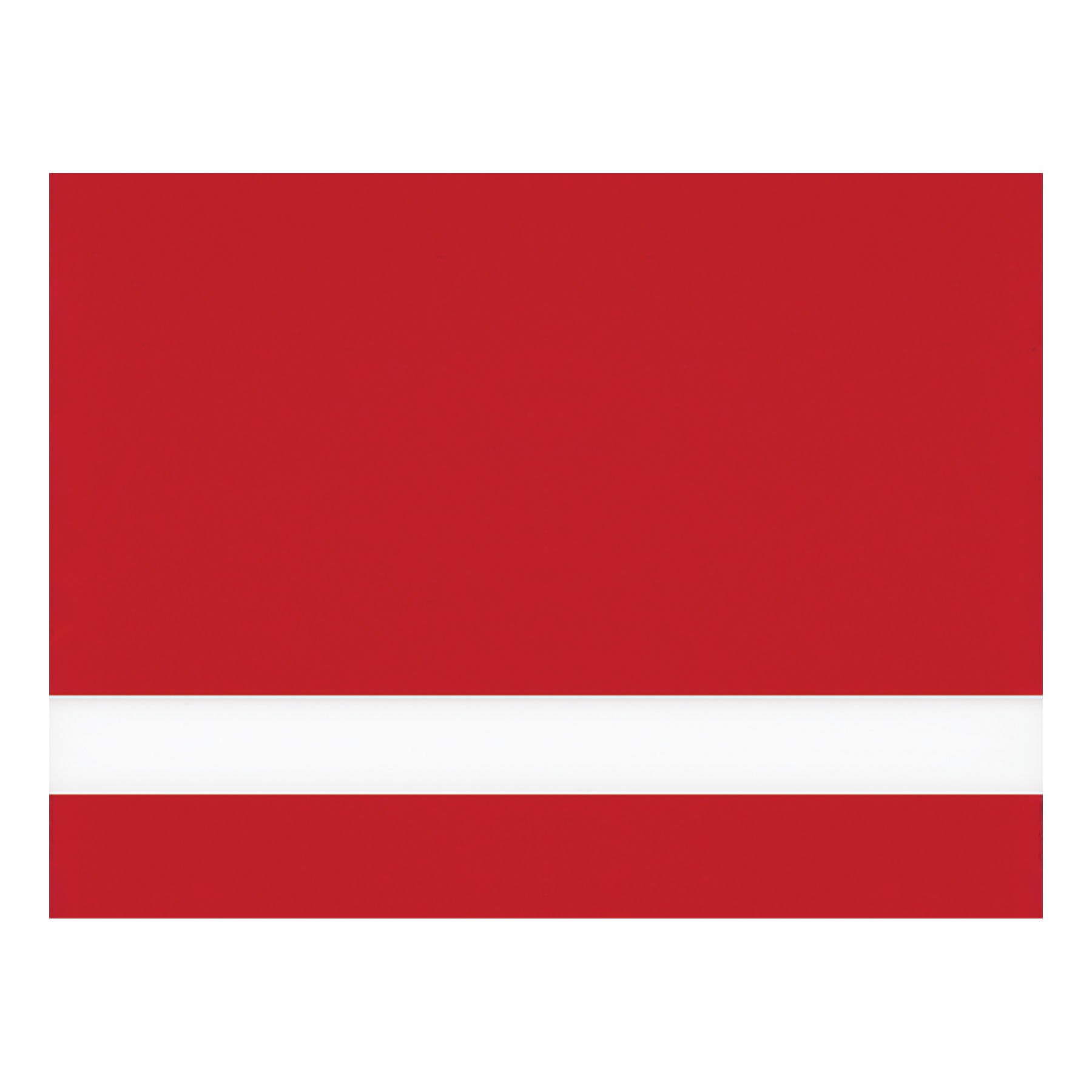 12" x 24" x 1/16" Red/White Matte Duets Laser XT Plastic