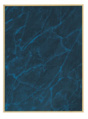 6" x 8" Blue Marble/Gold Brass Plated Steel Plaque Plate