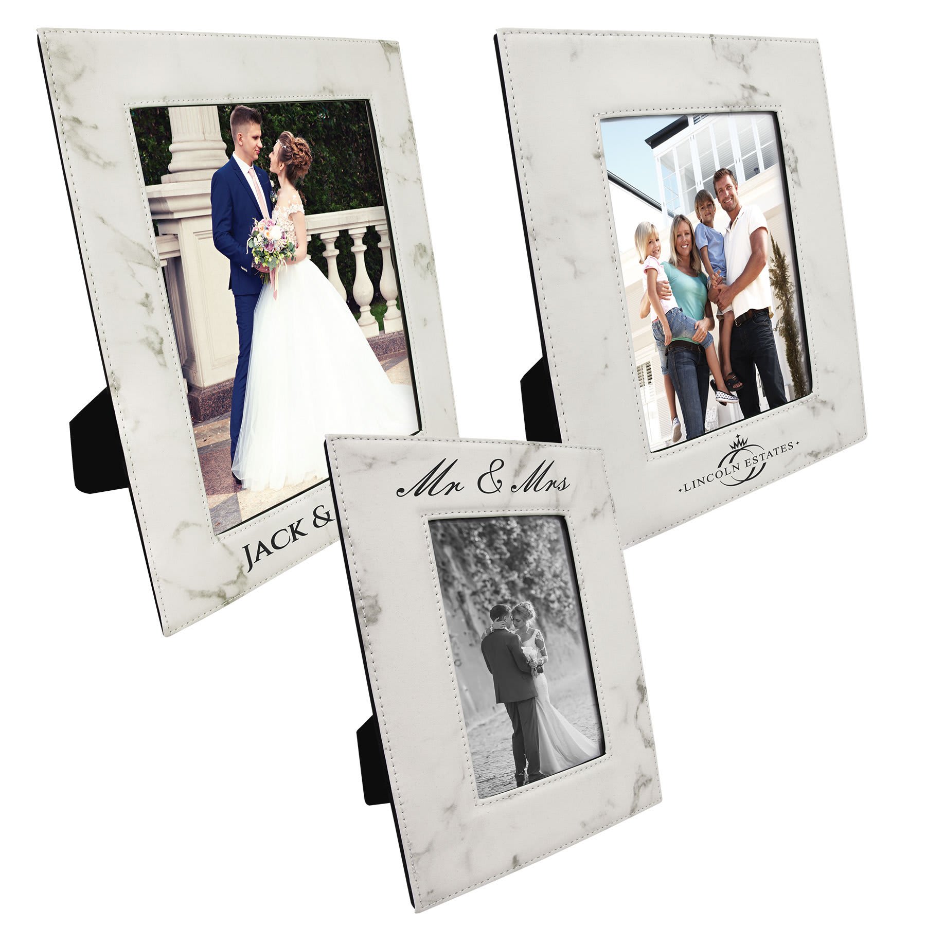White Marble Leatherette Photo Frame Sample Set