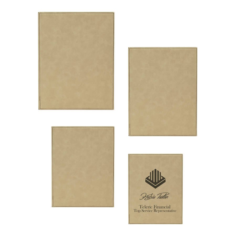 Light Brown Laseraeble Leatherette Plaque Sample Set