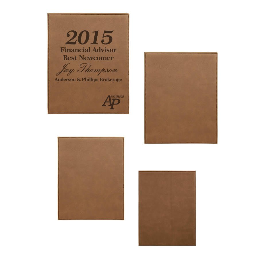 Dark Brown Laserable Leatherette Plaque Sample Set