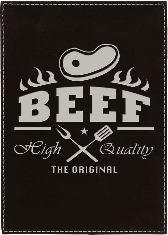 7" x 9" Black/Silver Laserable Leatherette Plaque