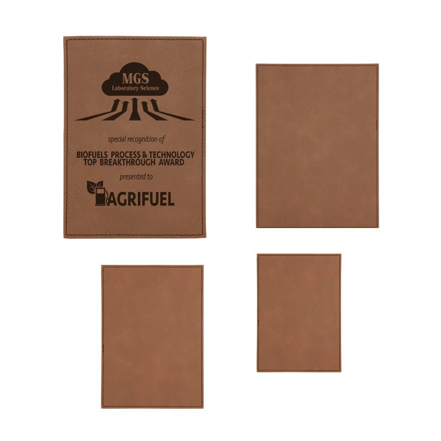 Dark Brown Leatherette Plaque Plate Sample Set