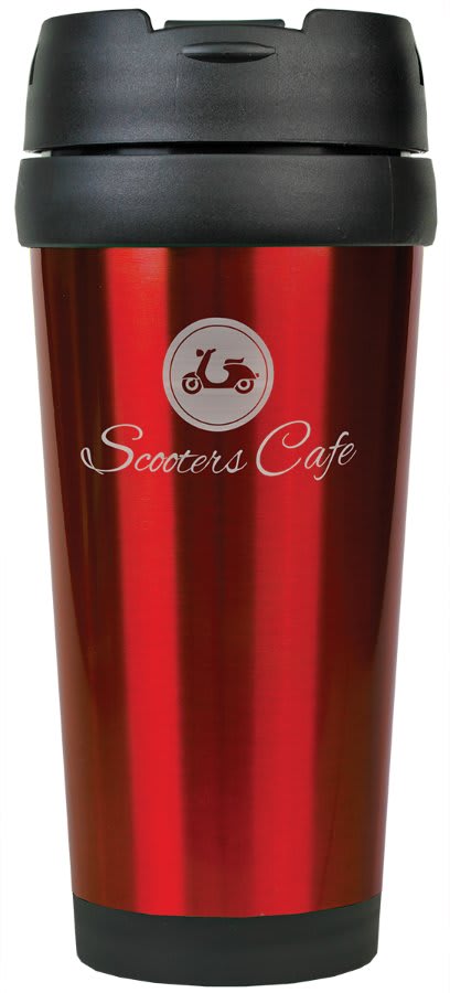 16 oz. Red Laserable Stainless Steel Travel Mug without Handle