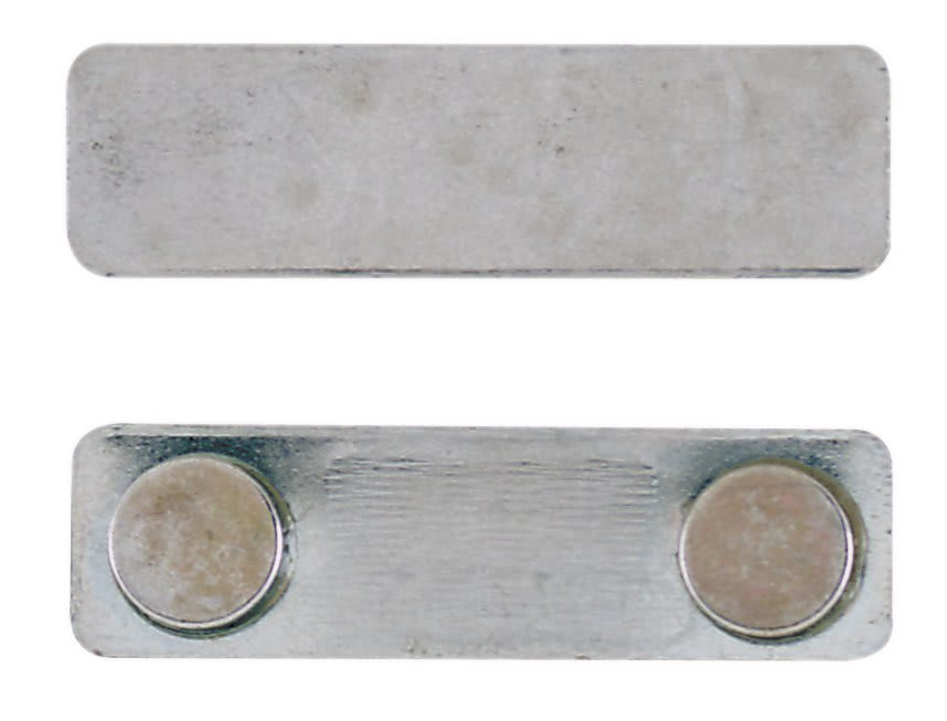 1 3/4" x 1/2" Metal 2-Post Magnet with Adhesive