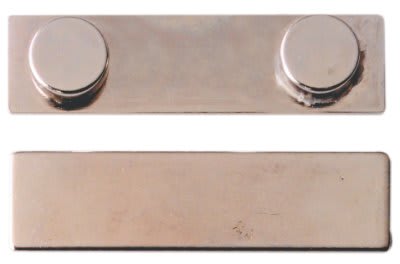 1 1/2" x 3/8" Metal 2-Post Power Magnet with Adhesive