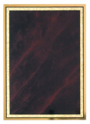 5" x 7" Sienna Marble/Gold Brass Plated Steel Marble Mist Plaque Plate