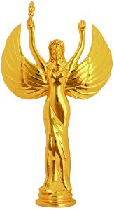 5 3/4" Gold Metal Female Victory Figure