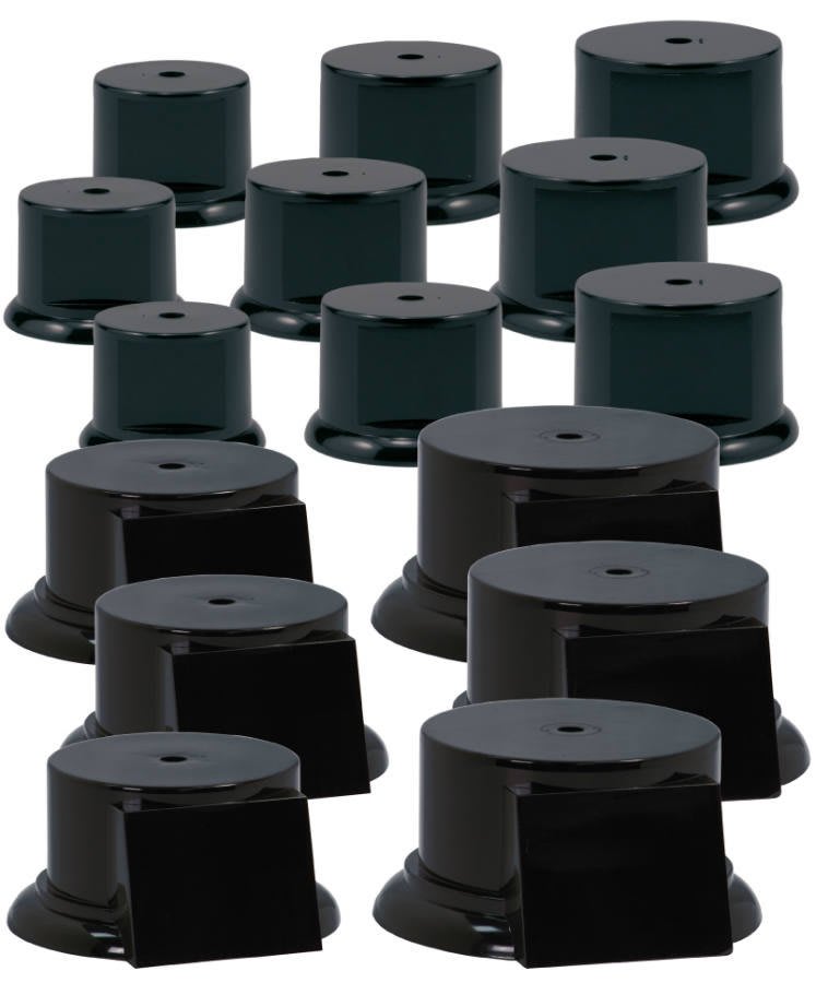 Black Round Weighted Plastic Base with Face Sample Set