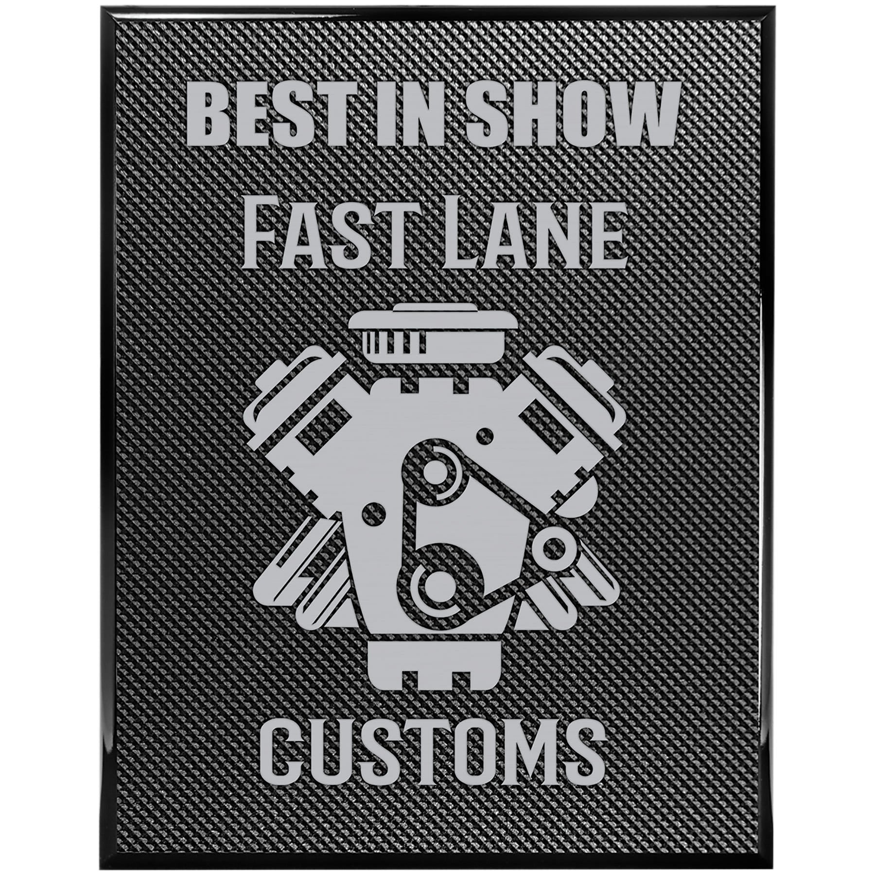 8" x 10" Piano Carbon Fiber Finish Plaque