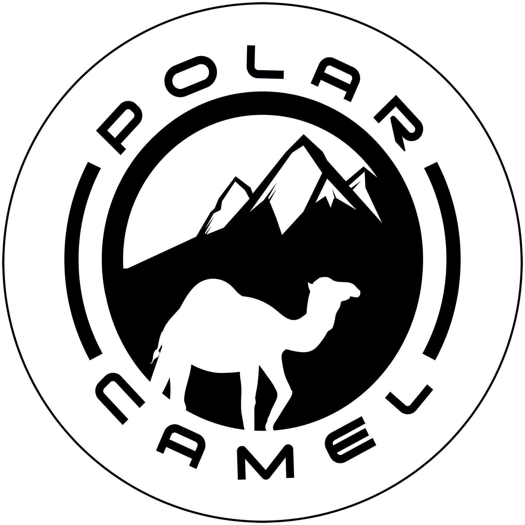 2 1/2" Round Polar Camel White/Black Sticker