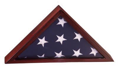 16 1/4" x 8 1/4" Rosewood Piano Finish Flag Display Case