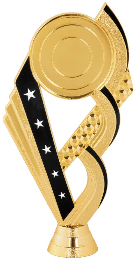 6 1/2" Black/Gold 5-Star 2" Insert Holder Figure