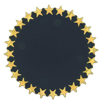 2 1/2" Black/Gold Star Plaque Mount with 2" Insert Holder