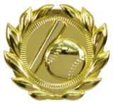 3" Baseball/Softball Sport Wreath Plaque Mount