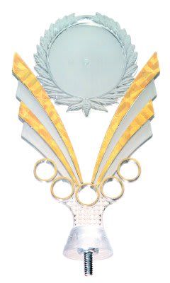 6 1/2" Clear/Gold 2" Insert Holder Figure