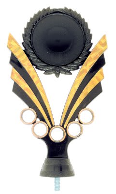 6 1/2" Black/Gold 2" Insert Holder Figure