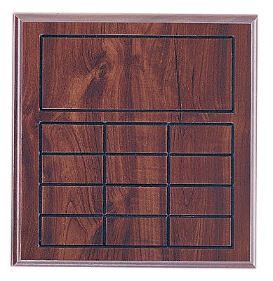 11 3/4" x 12 3/4" Cherry Finish Blank Perpetual Plaque for 12 Plates