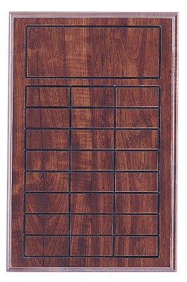 11 3/4" x 18 3/4" Cherry Finish Blank Perpetual Plaque for 24 Plates