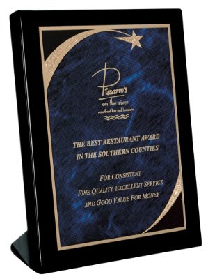 6 1/4" x 8 1/4" Black Piano Finish Standing Plaque