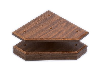 8" x 8" x 1 1/2" Cherry Finish 3-Post Base