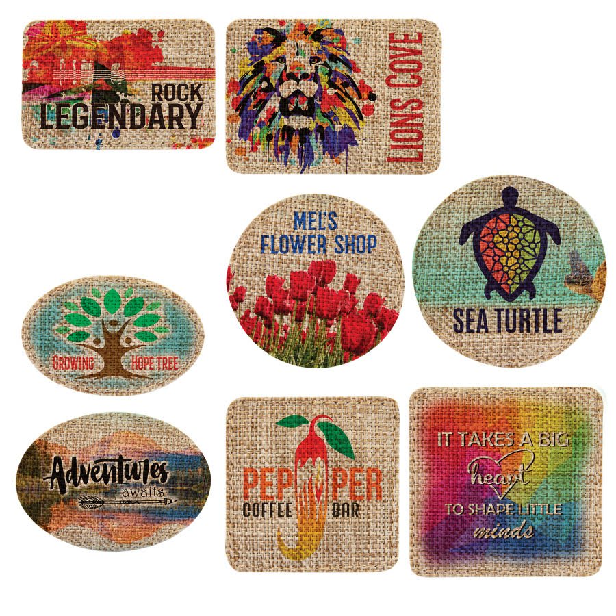 Burlap Sublimatable Patch with Adhesive Sample Set