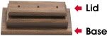 2 3/4" x 9" x 5/8" Walnut Finish 2 Post-Lid