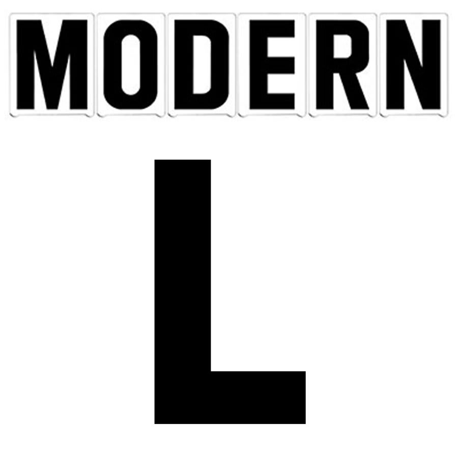 3"(H) Black Modern Font Letter L Gemini Pronto Changeable Copy