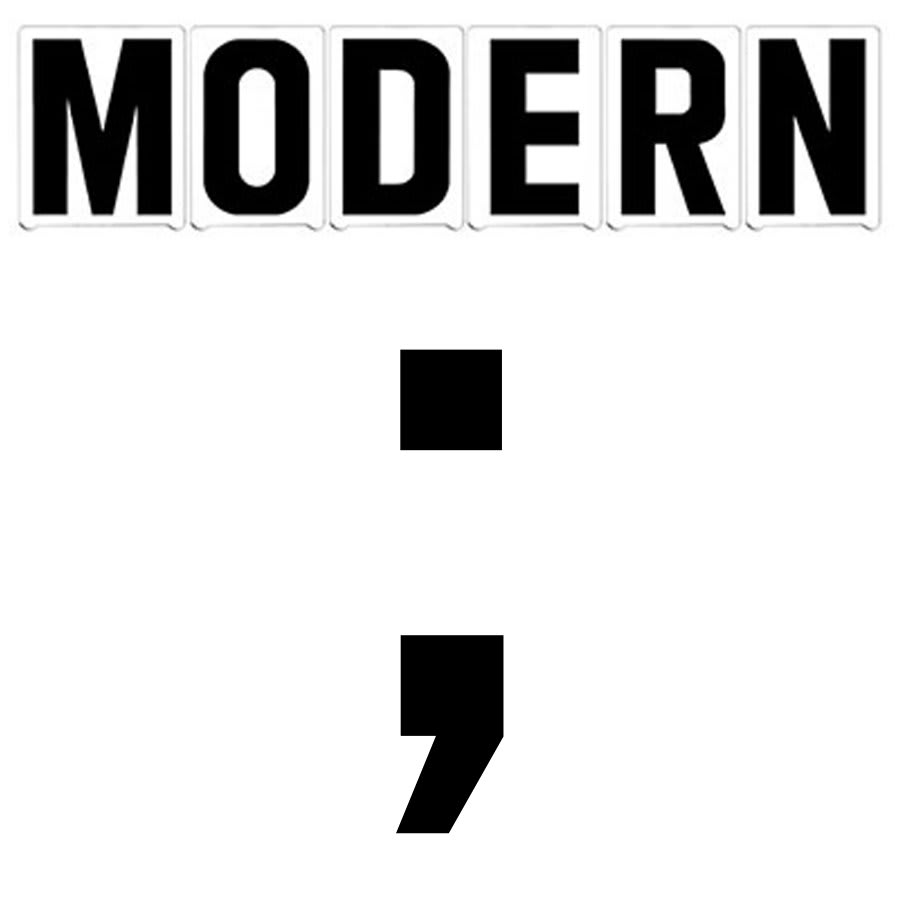 3"(H) Black Modern Font Semi Colon Gemini Pronto Changeable Copy