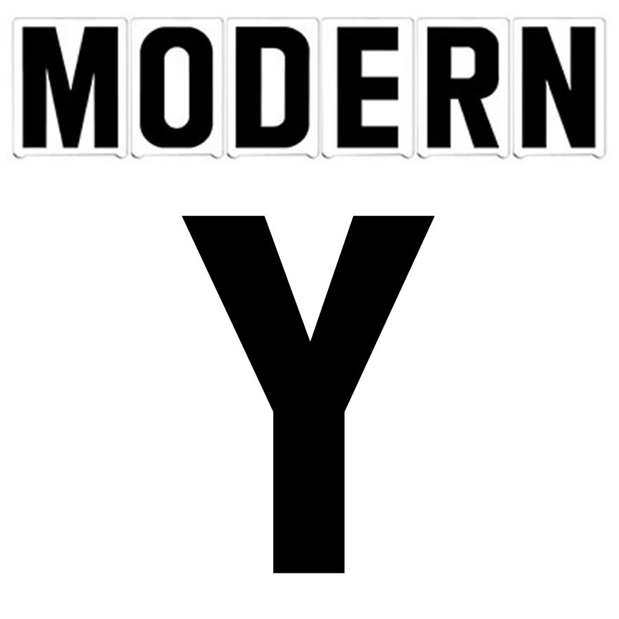 3"(H) Black Modern Font Letter Y Gemini Pronto Changeable Copy