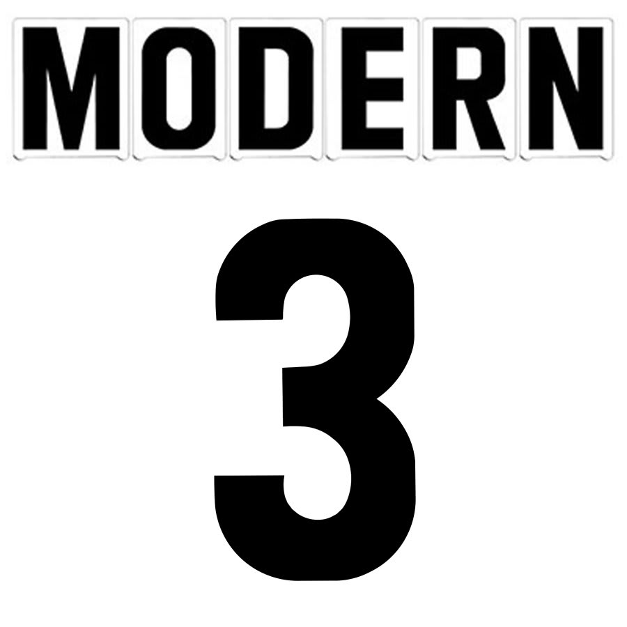 3"(H) Black Modern Font Number 3 Gemini Pronto Changeable Copy