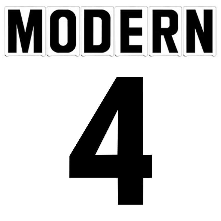 3"(H) Black Modern Font Number 4 Gemini Pronto Changeable Copy