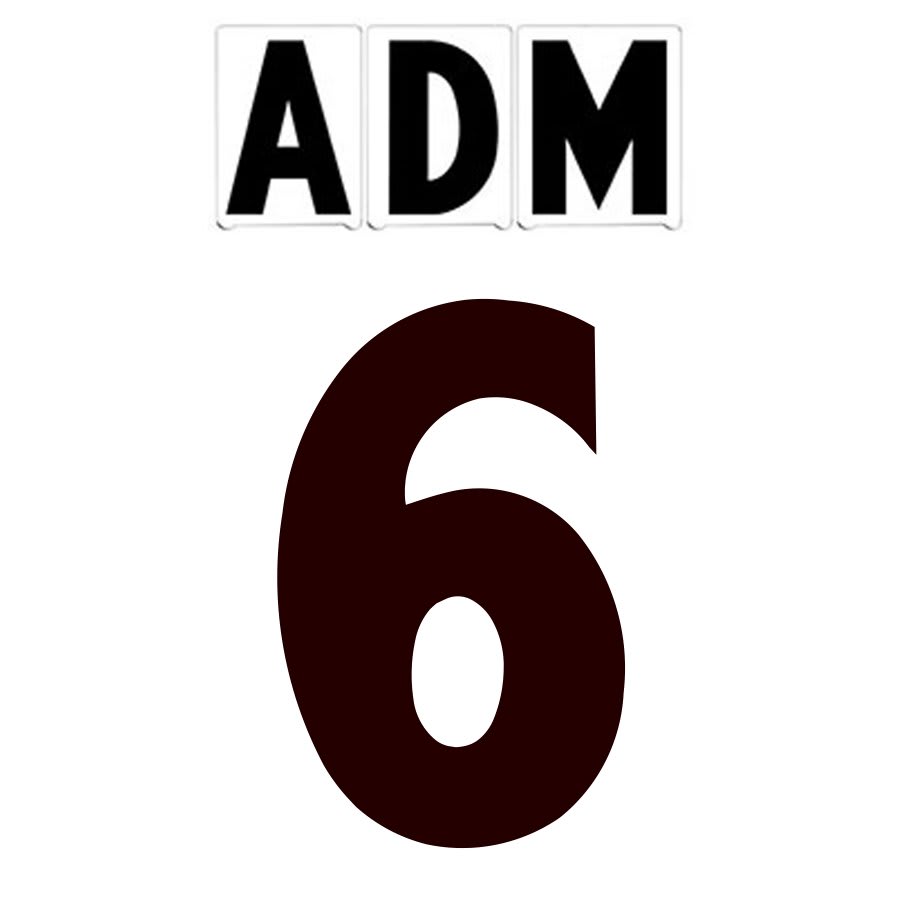 4"(H) Black ADM Font Number 6 Gemini Pronto Changeable Copy