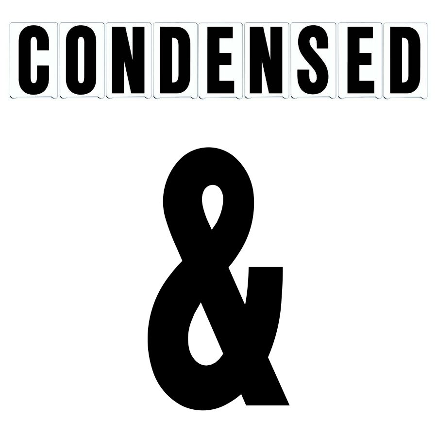 4"(H) Black Condensed Font Ampersand Gemini Pronto Changeable Copy
