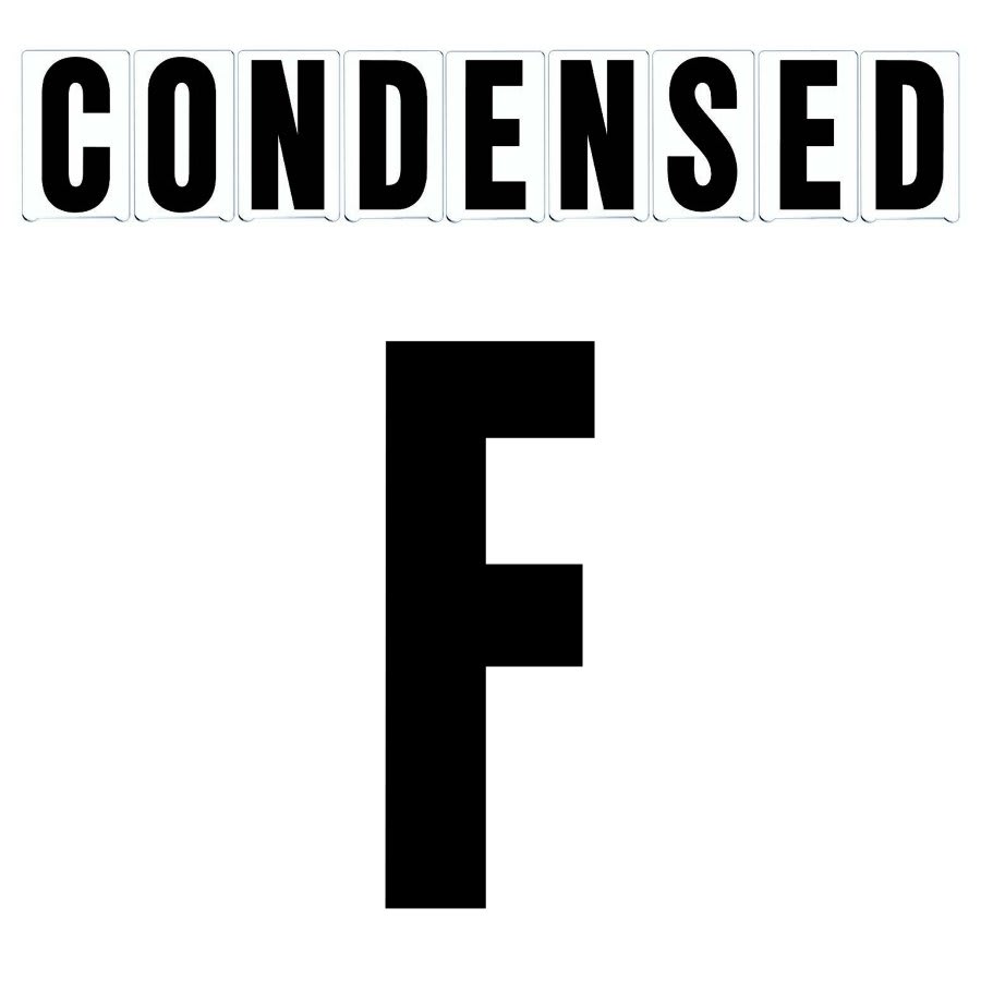 4"(H) Black Condensed Font Letter F Gemini Pronto Changeable Copy