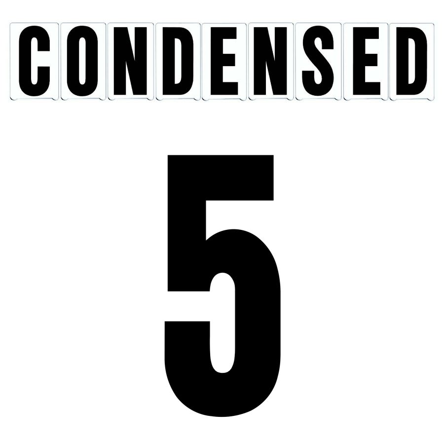4"(H) Black Condensed Font Number 5 Gemini Pronto Changeable Copy