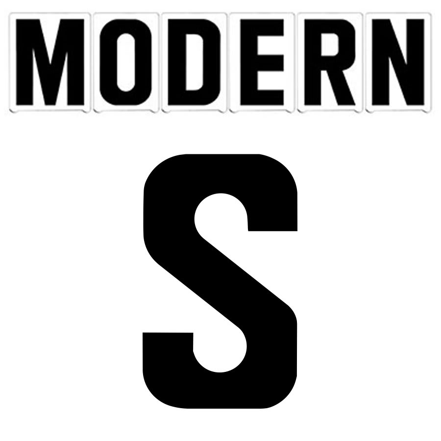 4"(H) Black Modern Font Letter S Gemini Pronto Changeable Copy